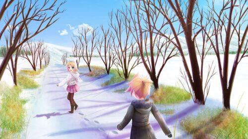 Girls, Walk, Snow, Sun Desktop HD Wallpapers Free Download