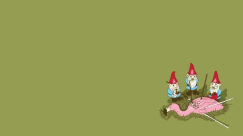 Gnomes, Flamingos, Bird, Drawing Desktop HD Wallpapers Free Download