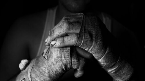 Hand, Fighter, Bandages, BW PC Wallpapers Free Download