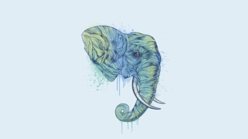 Head, Trunk, Elephant, Abstract Wallpapers Free Download