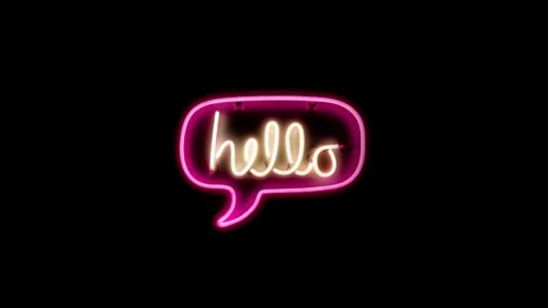 Hello, Neon, Inscription Wallpapers Free Download
