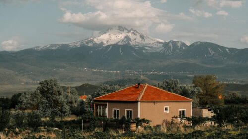 House, Mountains, Clouds HD Wallpapers Free Download