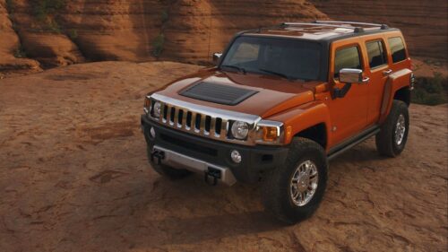Hummer H3, Hummer, Red, Side View HD Wallpapers Free Download