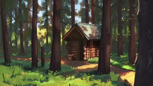 Hut, Trees, Forest HD Wallpapers Free Download