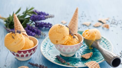Ice Cream, Cone, Lavender, Dessert HD Wallpapers Free Download