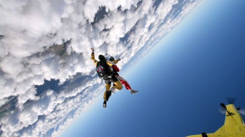 Jump, Clouds, Sky, Plane HD Wallpapers