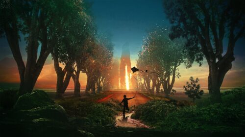 Kite, Child, Silhouette HD Wallpapers for PC