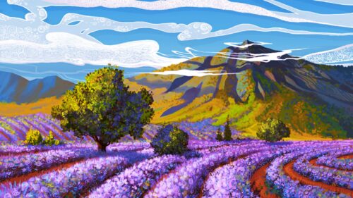 Lavender, Field, Mountain Great Wallpapers Download