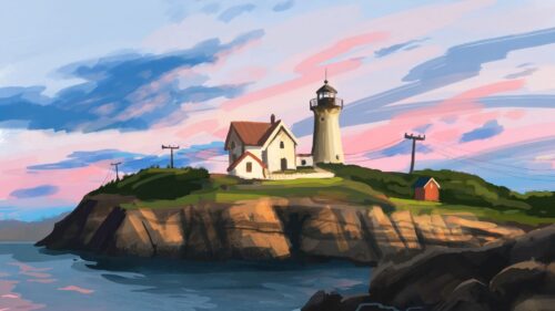 Lighthouse, House, Rocks Free Wallpapers Download For Desktop
