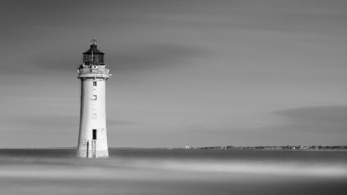 Lighthouse, Ocean, BW Free Wallpapers Download For Desktop