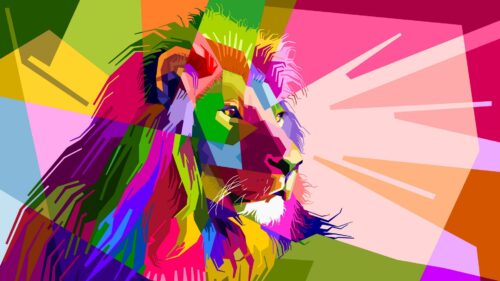 Lion, Art, Colorful Free Wallpapers Download For Desktop