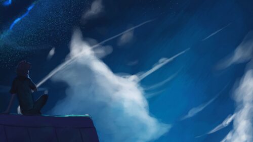 Loneliness, Starry, Sky, Roof Free Wallpapers Download