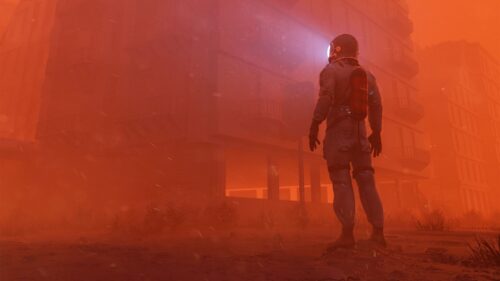 Man, Building, Fog Free Wallpapers Download