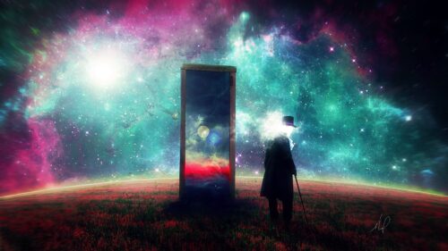 Man, Mirror, Space Free Wallpapers Download
