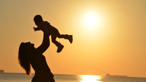 Mother, Child, Silhouettes Download Free HD Wallpapers