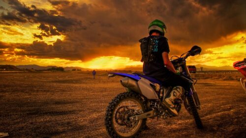 Motorcyclist, Motorcycle, Sunset Download Free HD Wallpapers