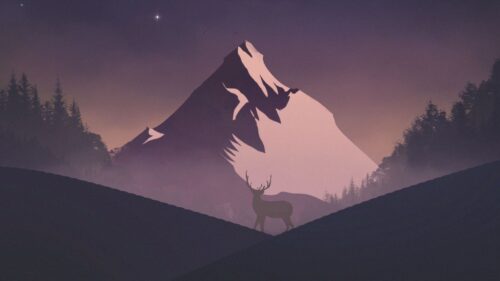 Mountain, Deer, Night Download Free HD Wallpapers