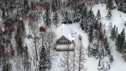 Mountain, House, Aerial View Download Free HD Wallpapers