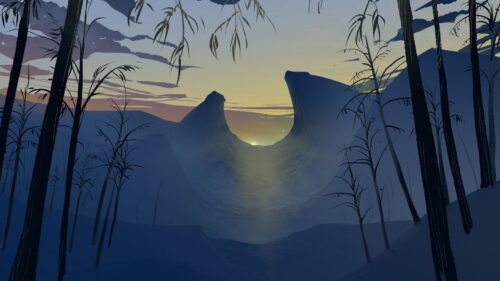 Mountains, Sunset, Art Free HD Wallpapers Download