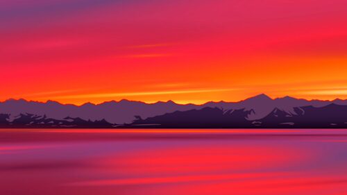Mountains, Sunset, River Free HD Wallpapers Download