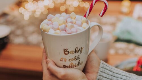 Mug, Inscription, Marshmallows Free HD Wallpapers Download