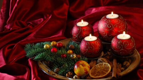 New Year, Christmas, Candles Wallpapers Free Download