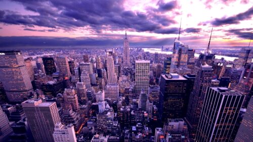 New York, Skyscrapers, Evening Wallpapers Free Download