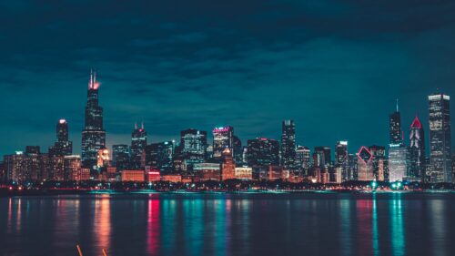 Night City, Buildings, Water Wallpapers Free Download
