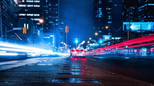 Night City, Cars, Road Wallpapers Free Download
