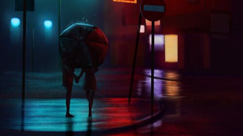 Night City, Couple, Art Wallpapers Free Download