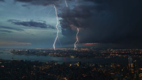 Night City, Thunderstorm Wallpapers Free Download