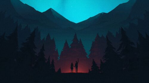 Night, Forest, Mountains Wallpapers Free Download