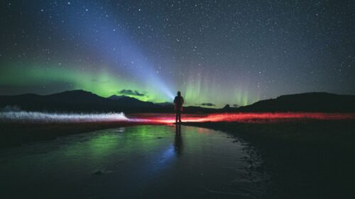 Night, Northern, Lights, Silhouette Wallpapers Free Download