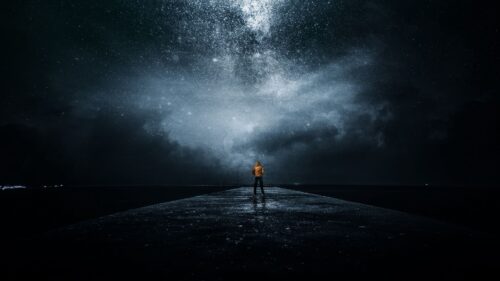 Night, Sky, Man, Stars Wallpapers Free Download