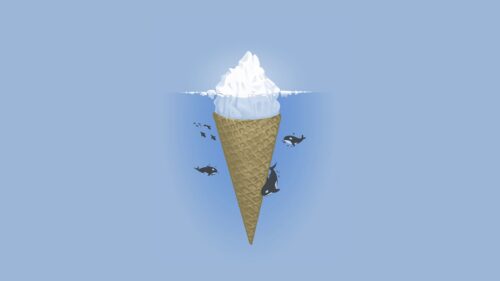 Ocean, Iceberg, Minimalism, Killer Wallpapers Free Download