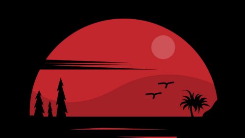 Palm, Trees, Art, Dark Wallpapers Download For Your Desktop