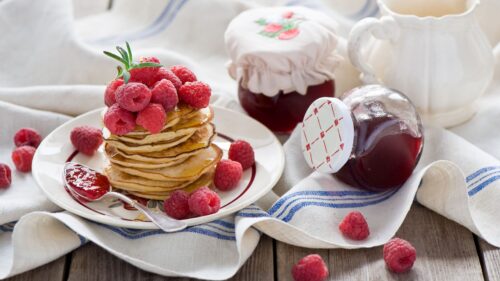 Pancakes, Jam, Raspberry, Crockery Wallpapers Download For Your Desktop