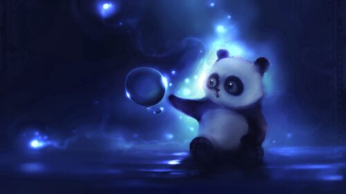 Panda, Art, Apofiss, Night Wallpapers Download For Your Desktop