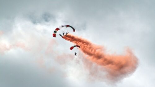 Paraglider, Smoke, Flight, Sky HD Wallpapers Free Download