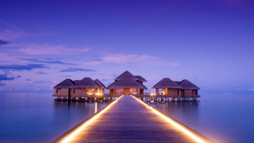 Pier, Bungalow, Buildings HD Wallpapers Free Download