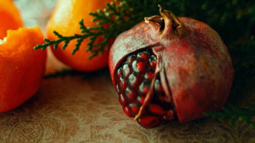 Pomegranate, Tangerines, Fruits HD Wallpapers Free Download
