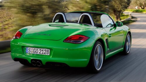 Porsche Boxster, Convertible, Green, Rear View HD Wallpapers Free Download