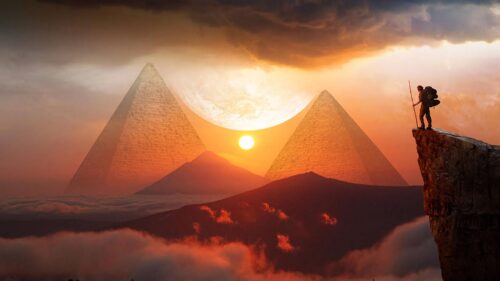 Pyramids, Sunset, Landscape HD Wallpapers Free Download
