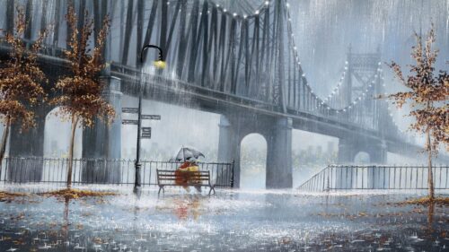 Rain, Trees, Lights, Street HD Wallpapers Free Download