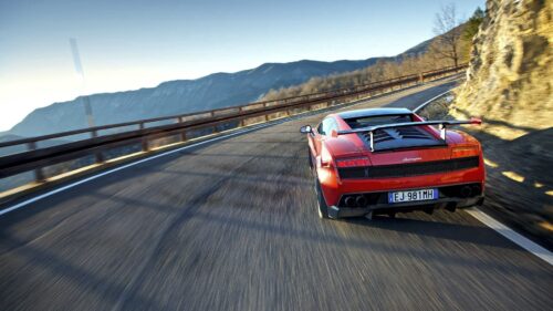 Red, Traffic, Sports Car, Lamborghini HD Wallpapers Free Download