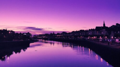 River, City, Dusk HD Wallpapers Free Download