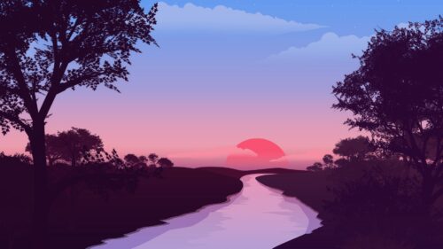 River, Sunset, Landscape HD Wallpapers Free Download