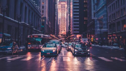 Road, Skyscrapers, Cars HD Wallpapers Free Download (1)