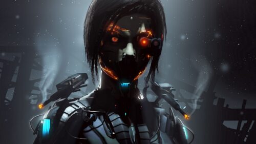 Robot, Cyborg, Eyes, Dark Wallpapers Free Download