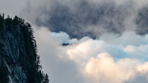 Rock, Trees, Clouds Wallpapers Free Download